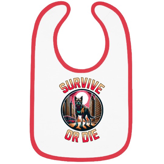 Survive or Die - Zombie Dog in Apocalypse City Bibs