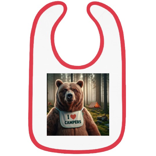 I love campers Grizzly bear with bib Bibs