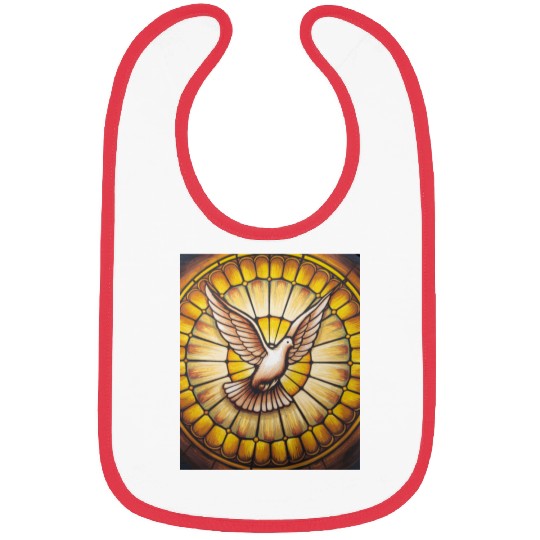 Stained Glass Dove in Flight - Peace & Spiritualit Bibs