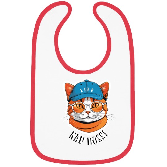 Cat Nap Boss with Cap and Sunglasses Bibs