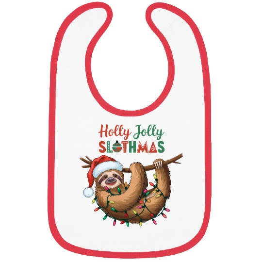 Holly Jolly Slothmas Bibs