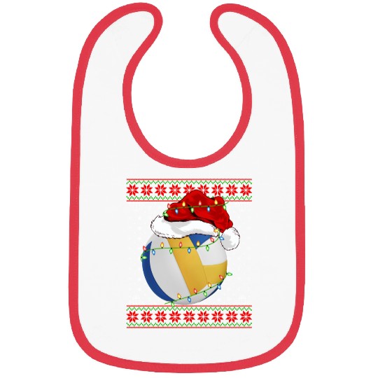 Volleyball Player Christmas Bibs