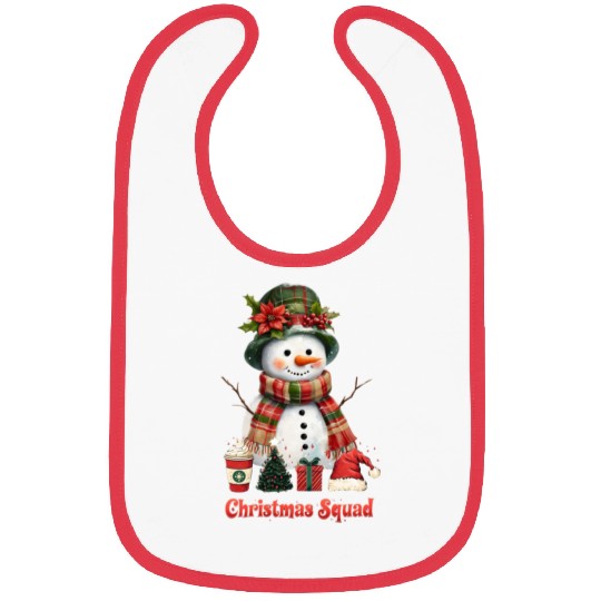 Snowman Christmas Family Gathering Bibs