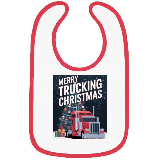 Merry Trucking Christmas Festive Holiday celebrate Bibs