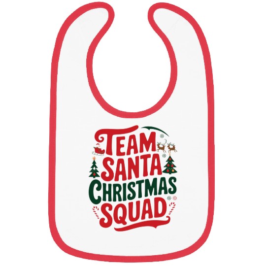 Team Santa Christmas Squad Festive Holiday party Bibs