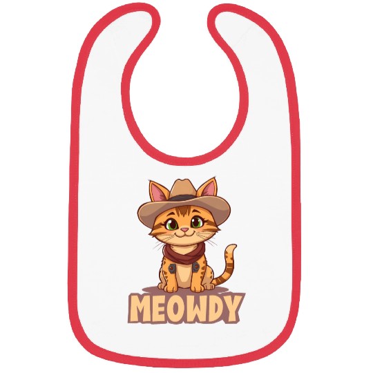 Cowboy Cat "Meowdy" Western yellow wild west cat Bibs