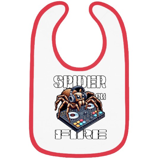 Spider On Fire-spider As A DJ Design Bibs