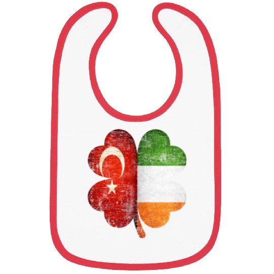 Turkish Irish Shamrock Turkey Ireland Flag Bibs
