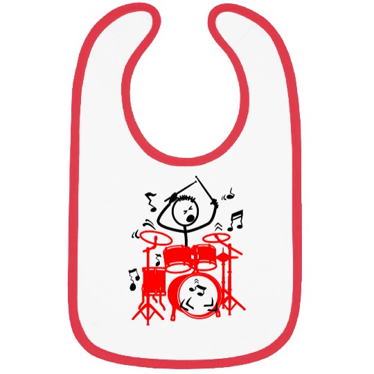 red drum set drummer Bibs