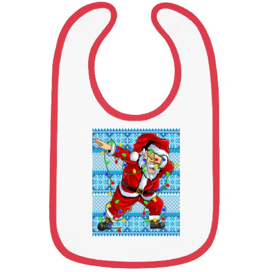 Dabbing Santa Christmas Tree Lights Bibs
