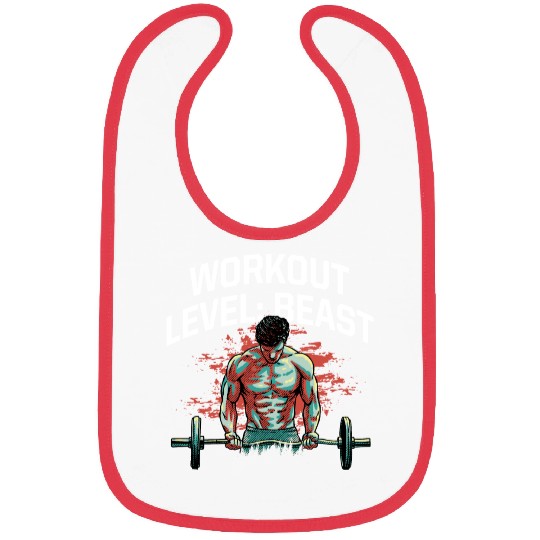 Workout Level Beast Funny Gym Humor Fitness Health Bibs