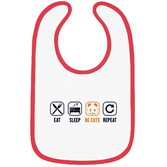Eat Sleep Be Cute Repeat Panda Bear Friend Lover Bibs