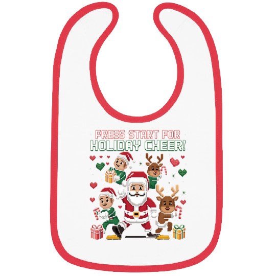 Christmas Typography press start for holiday cheer Bibs