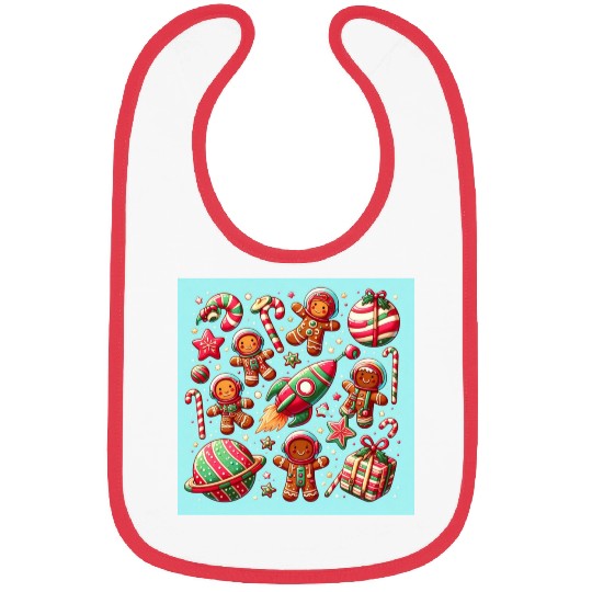 Gingerbread spaceship christmas Bibs