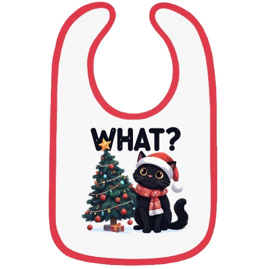 FUNNY CHRISTMAS CAT Bibs