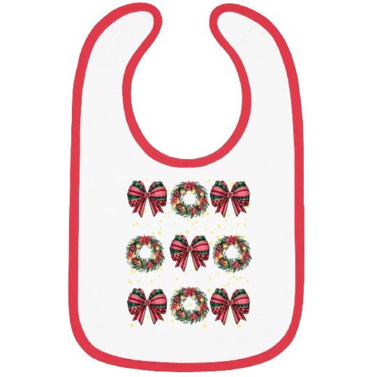 Christmas wreath, Christmas Coquette Bow Bibs