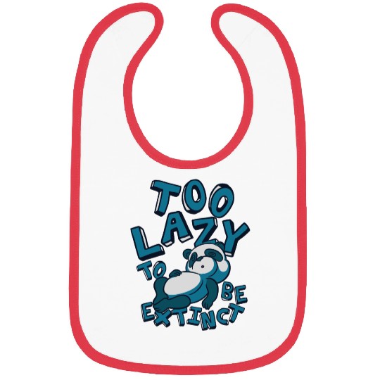 Too Lazy To Be Extinct Panda Bear Friend Giant Bibs