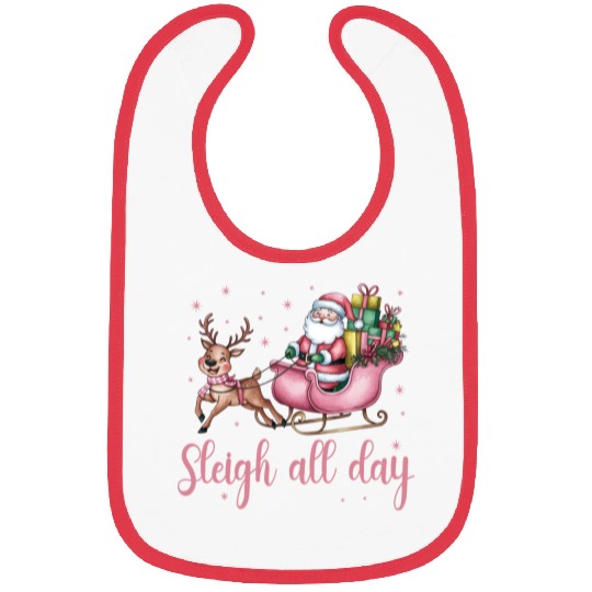 Sleigh All Day, Merry Christmas, Christmas Cute Bibs