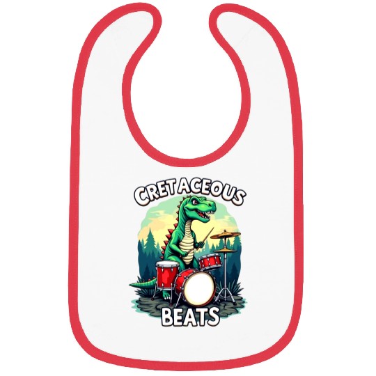 Cretaceous Beats: Funny Dinosaur Graphic Bibs