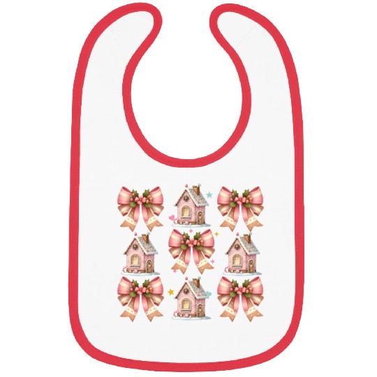 Bow Gingerbread House, Merry Christmas Bibs