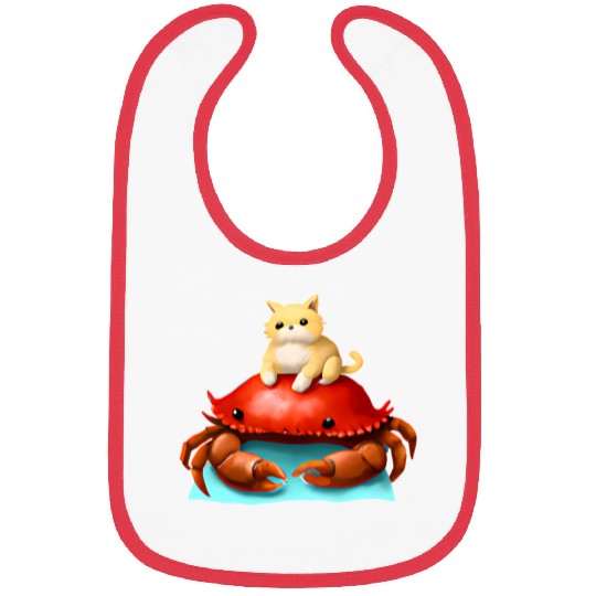 Cat and crab friends Bibs