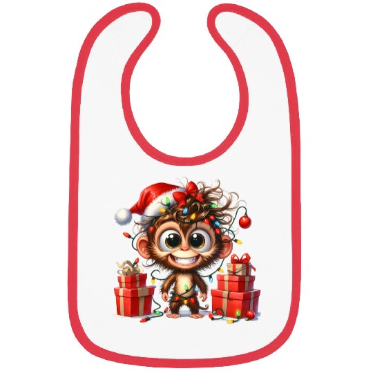 Christmas Merry Christmas For Gift Monkey Bibs