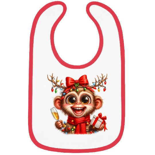 Christmas Merry Christmas For Gift Monkey Bibs