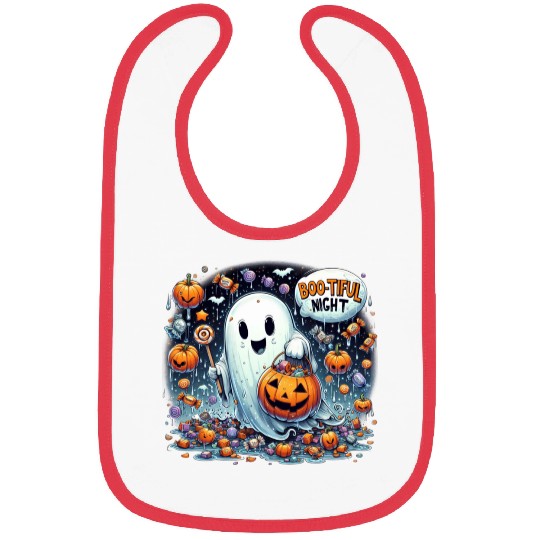 Halloween Candy Ghost Design Bibs