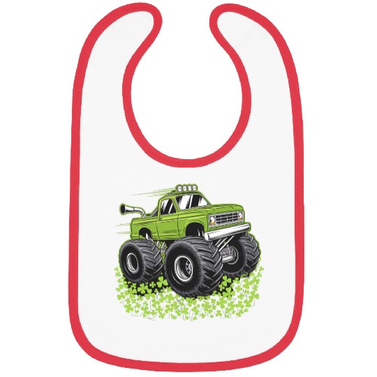 Boys St Patricks Day Toddler Lucky Monster Truck Bibs