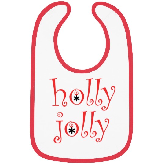Whimsical Holly Jolly Font Design Bibs