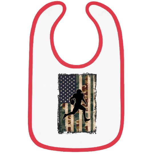 Camo US Flag American Vintage Football Player Bibs