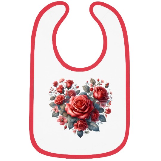 Heart Roses, Valentines Day Bibs