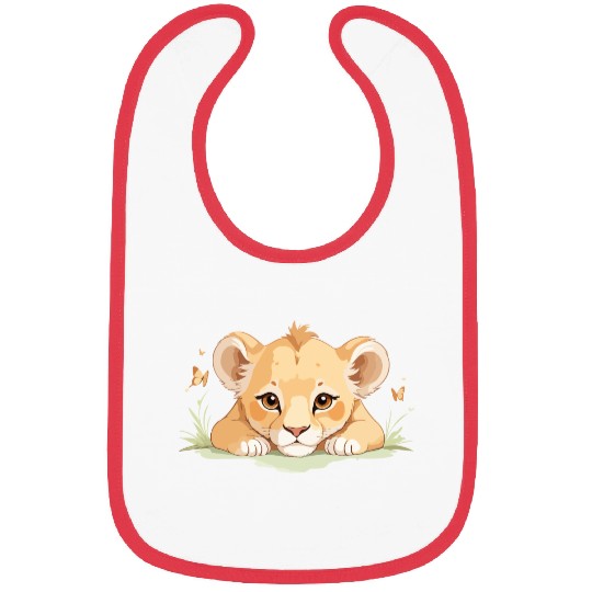 Lion cub with butterflies Bibs