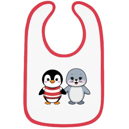 Penguin and Seal Friends Bibs