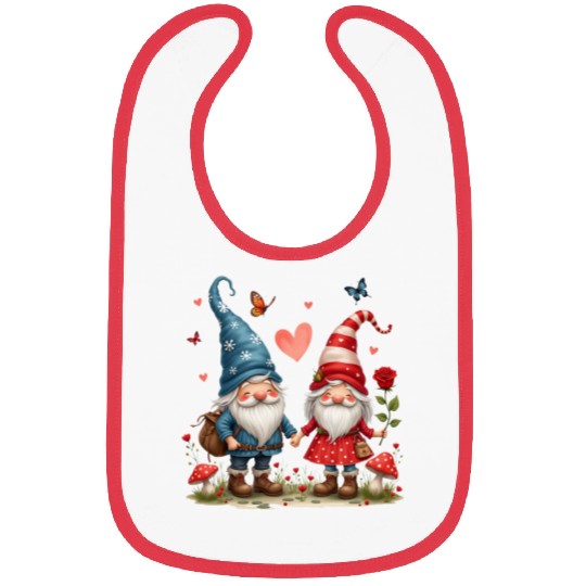 Gnomes Valentines Revelin, Valentines Retro Bibs