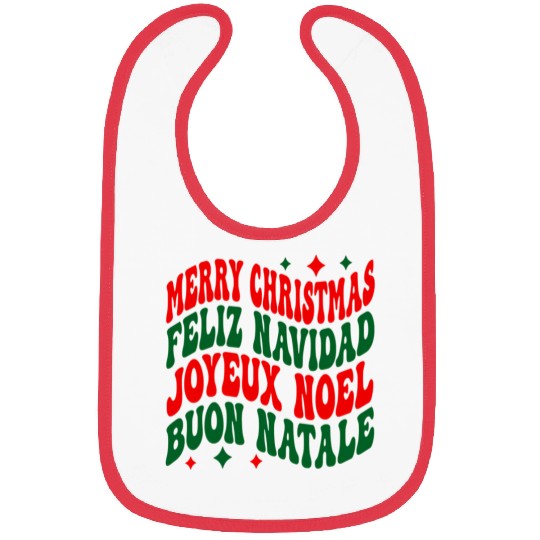 Merry christmas feliz navidad joyeux noel Bibs