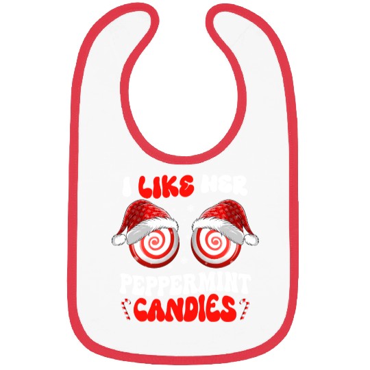 I Like Her Peppermint Candies Couples Christmas Bibs