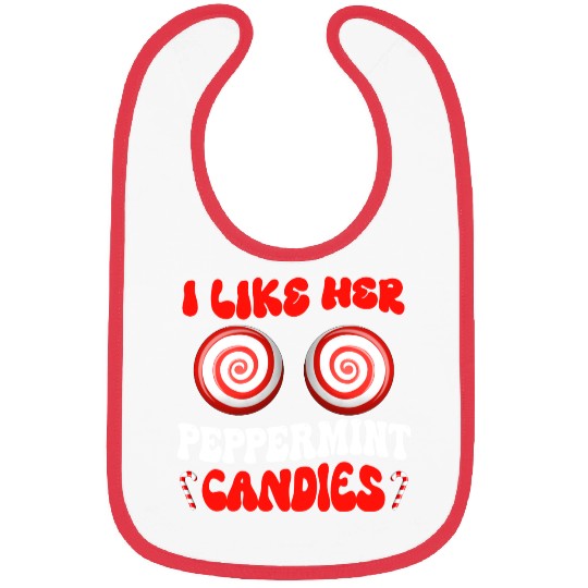 I Like Her Peppermint Candies Couples Christmas Bibs