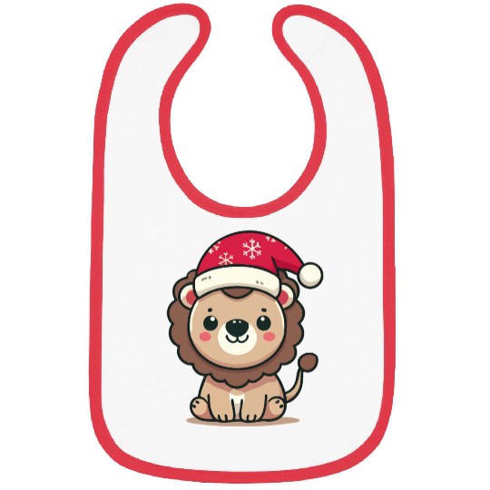lion cub with christmas hat Bibs