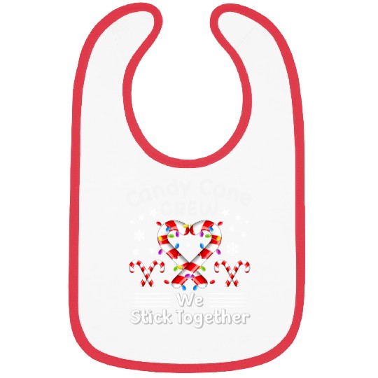 Candy Cane Crew We Stick Together Christmas Bibs