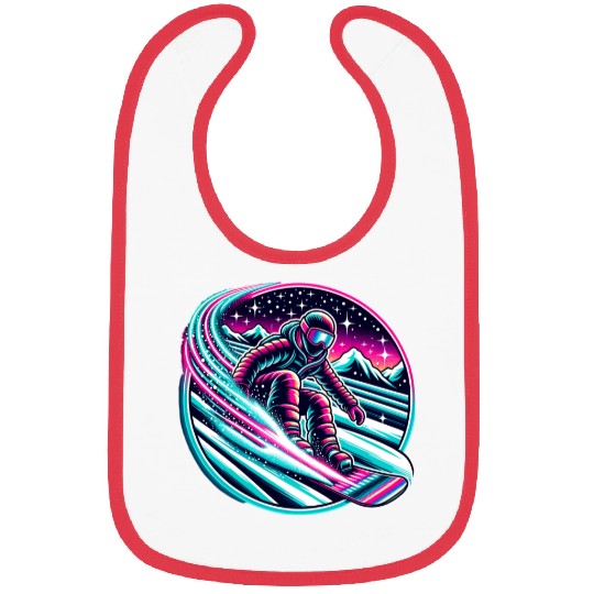 Epic Neon Snowboarding Adventure Under Starry Sky Bibs