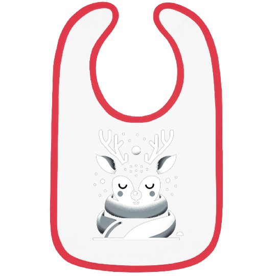 Winter Serenity Deer Illustration Bibs