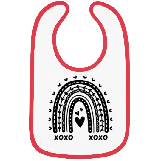 Rainbow Heart Design Bibs