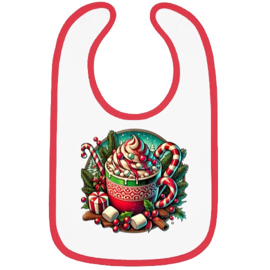 Festive Hot Cocoa Christmas Delight Bibs