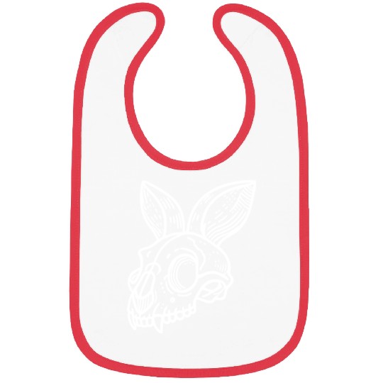 Minimalistic Vector Rabbit Skull Kids Drawing Bibs