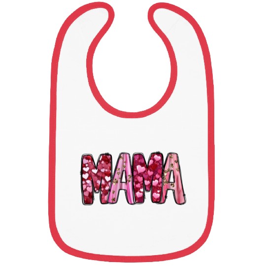 Mama Heart Glitter, Valentines, Valentines Day Bibs