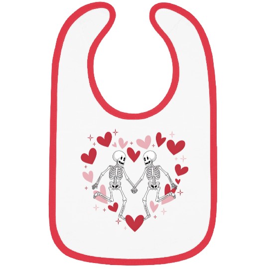 Coquette Valentine Dancing Skeleton Bibs