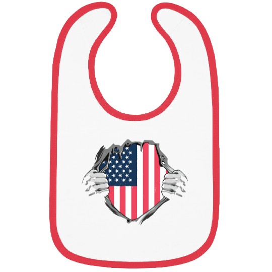 Bold American Flag Inside Design Bibs