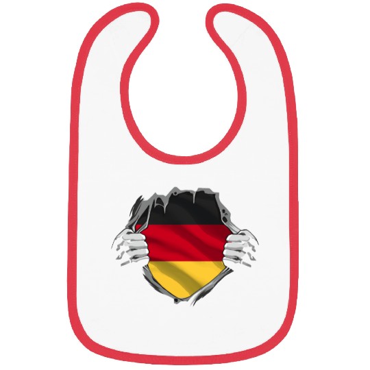 Torn Open German Flag Heart Design Bibs