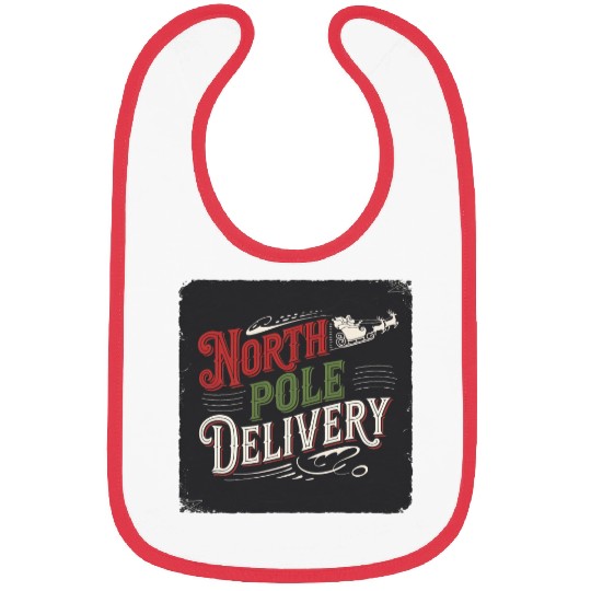 North Pole Express Vintage Style Retro Christmas Bibs